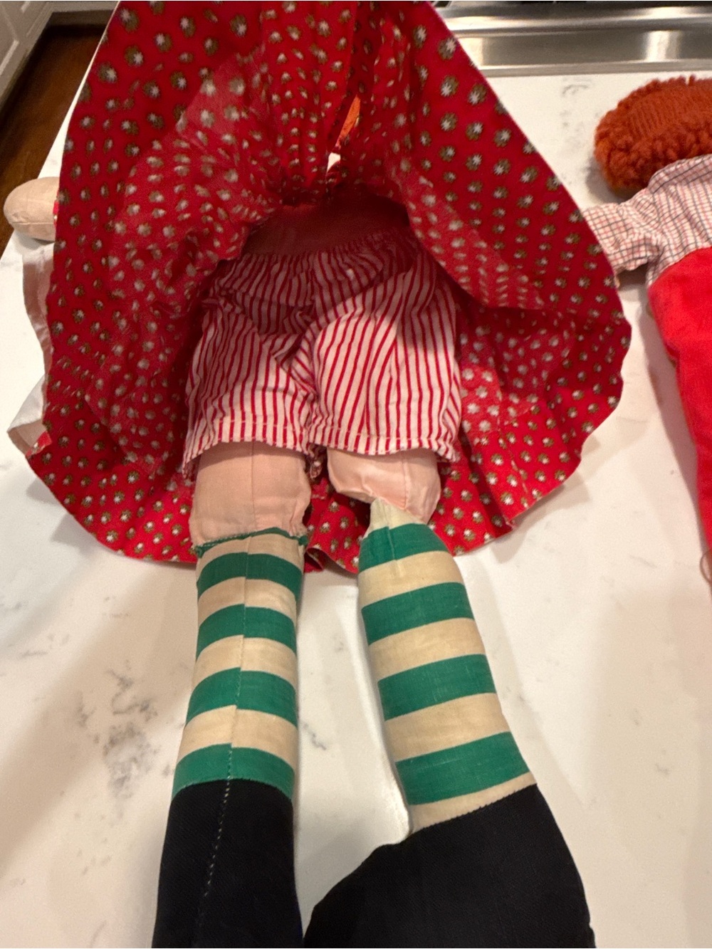Vintage Raggedy Ann & Andy Style Handmade Cloth Dolls Country Farmhouse Decor - Picture 12 of 16